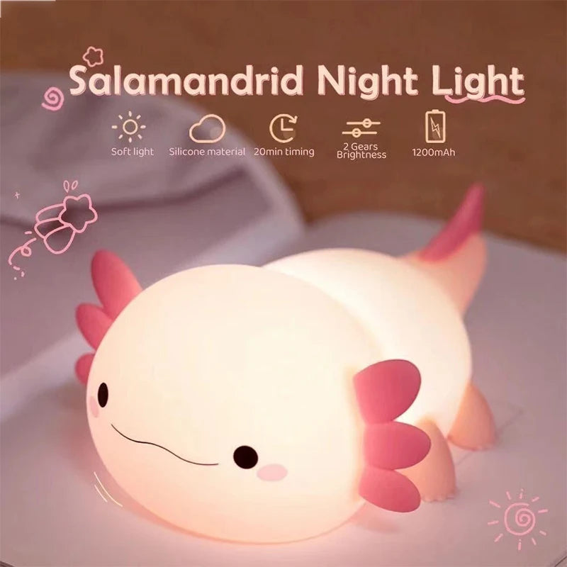 Cute Axolotl LED night light